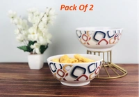 Go Hooked Printed Designer Melamine Soup Bowls/Cereal Bowls/Snacks Bowls/Mixxing Bowls/Salad Bowls/Fruit Bowls-400ml-Pack of 2  - 400 ml, Melamine,  Bowl,  Pack of2